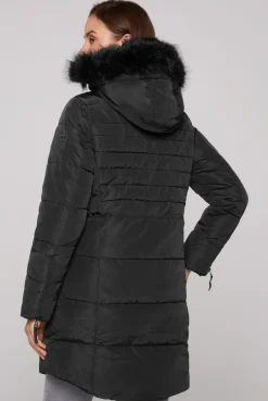 CAMP DAVID & SOCCX Stepp-Parka mit abtrennbarer Kapuze und Kunstfell black Cheap