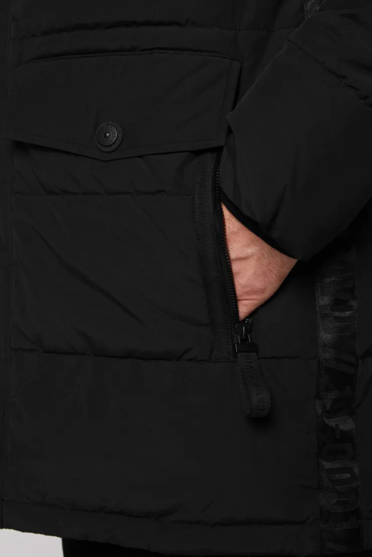 CAMP DAVID & SOCCX Stepp-Parka mit Kapuzen-Layering black Shop