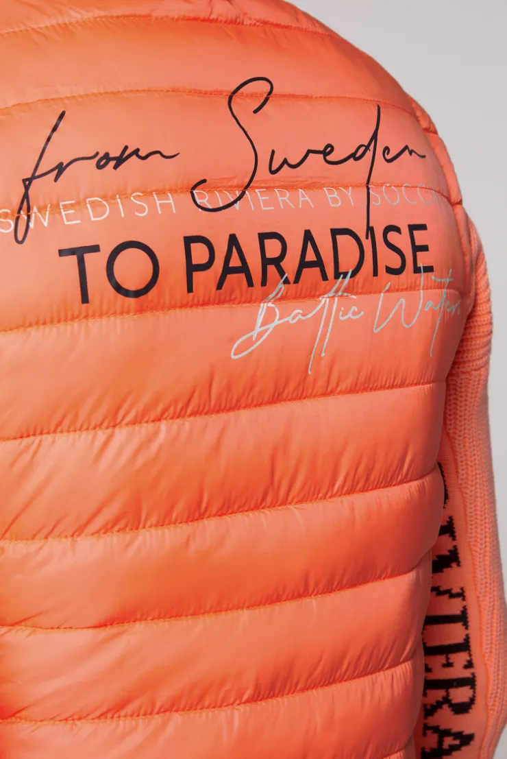 CAMP DAVID & SOCCX Steppweste mit abknöpfbarer Kapuze neon orange neonorange Outlet