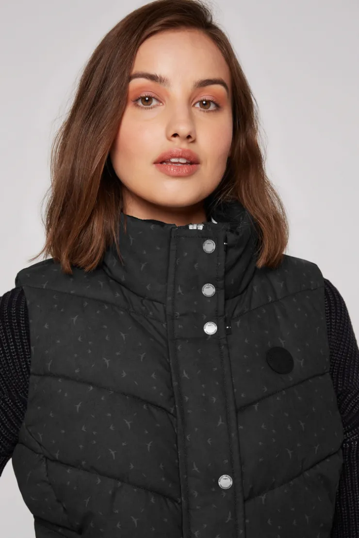 CAMP DAVID & SOCCX Steppweste mit filigranem All Over Print black Outlet