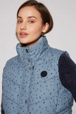 CAMP DAVID & SOCCX Steppweste mit filigranem All Over Print cool grey coolgrey Cheap