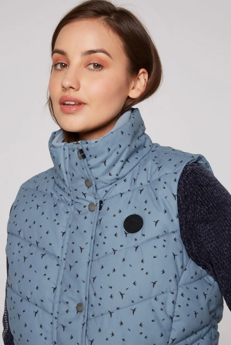 CAMP DAVID & SOCCX Steppweste mit filigranem All Over Print cool grey coolgrey Cheap