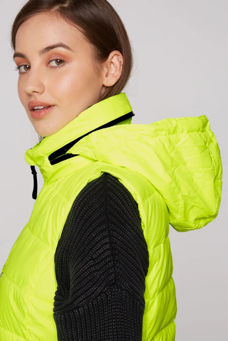 CAMP DAVID & SOCCX Steppweste mit Kapuze im Stehkragen yellow lime yellowlime Shop