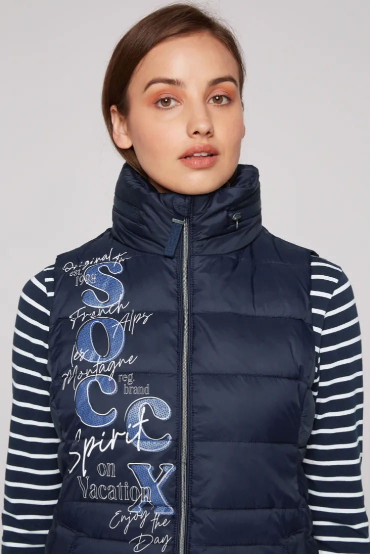 CAMP DAVID & SOCCX Steppweste mit Kapuze im Stehkragen blue navy bluenavy Discount