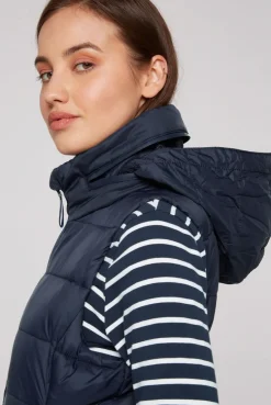 CAMP DAVID & SOCCX Steppweste mit Kapuze im Stehkragen blue navy bluenavy Discount