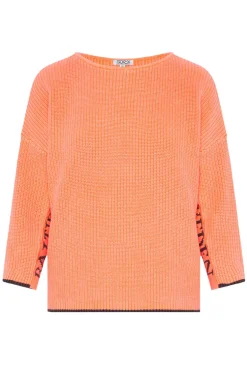 CAMP DAVID & SOCCX Stone Washed Pullover mit Intarsia-Design neon orange | XL neonorange Best Sale