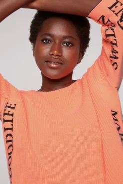 CAMP DAVID & SOCCX Stone Washed Pullover mit Intarsia-Design neon orange | XL neonorange Best Sale