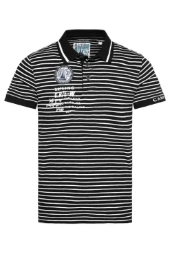 CAMP DAVID & SOCCX Streifen-Polo mit Logo Details black Store