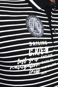 CAMP DAVID & SOCCX Streifen-Polo mit Logo Details black Store