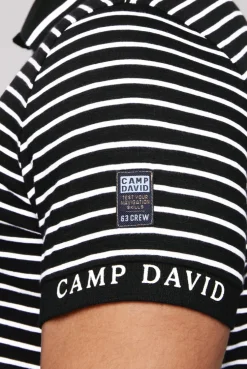 CAMP DAVID & SOCCX Streifen-Polo mit Logo Details black Store