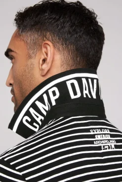 CAMP DAVID & SOCCX Streifen-Polo mit Logo Details black Store