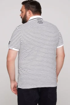 CAMP DAVID & SOCCX Streifen-Polo mit Logo Details opticwhite Shop