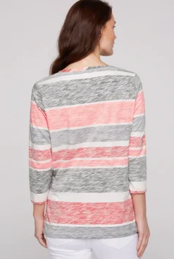 CAMP DAVID & SOCCX Streifenshirt mit U-Boot-Ausschnitt neon pink neonpink Flash Sale