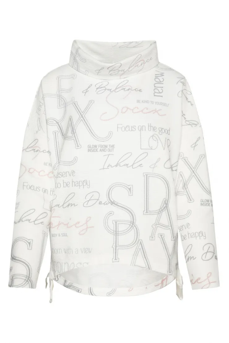 CAMP DAVID & SOCCX Strukturiertes Sweatshirt mit All Over Print opticwhite Hot