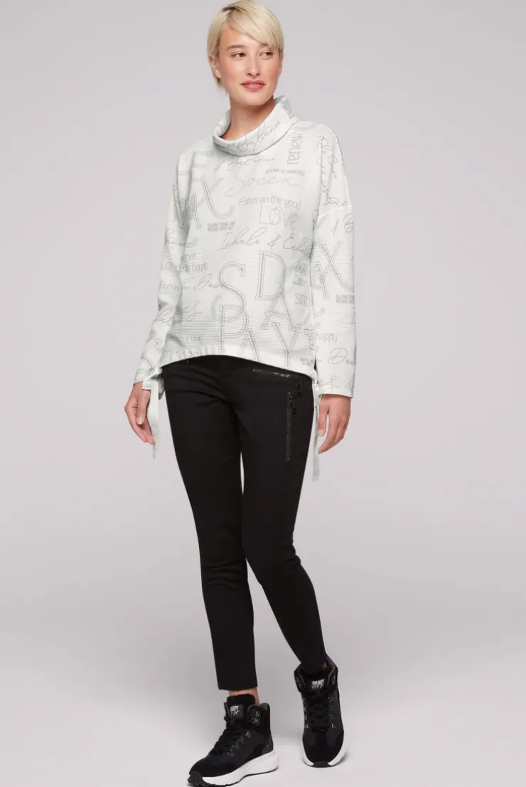 CAMP DAVID & SOCCX Strukturiertes Sweatshirt mit All Over Print opticwhite Hot