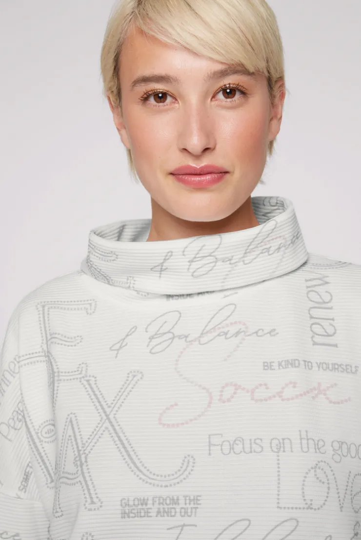 CAMP DAVID & SOCCX Strukturiertes Sweatshirt mit All Over Print opticwhite Hot