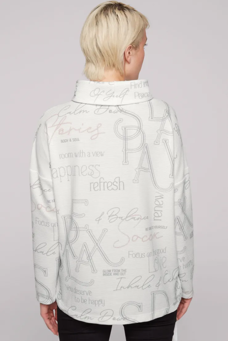 CAMP DAVID & SOCCX Strukturiertes Sweatshirt mit All Over Print opticwhite Hot