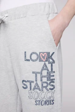 CAMP DAVID & SOCCX Sweathose mit Glitter Print grey melange | XXL greymelange New