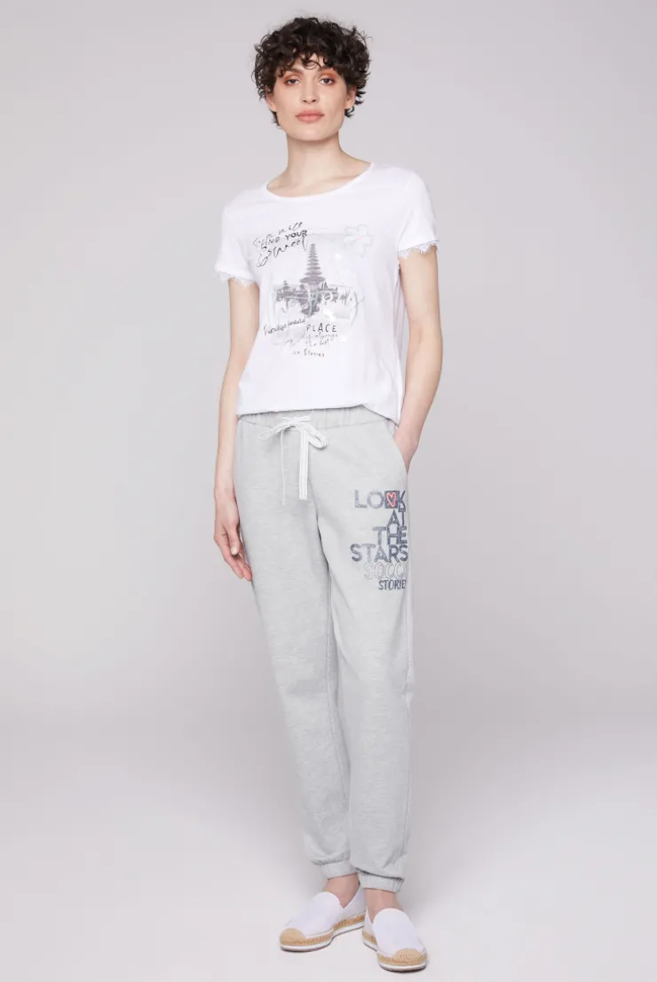 CAMP DAVID & SOCCX Sweathose mit Glitter Print grey melange | XXL greymelange Fashion
