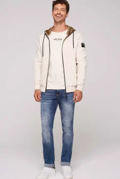 CAMP DAVID & SOCCX Sweatjacke aus Interlock mit Kapuze ecru Fashion