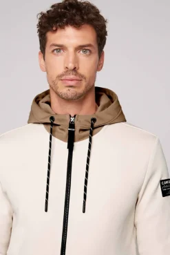 CAMP DAVID & SOCCX Sweatjacke aus Interlock mit Kapuze ecru Fashion