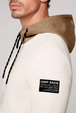 CAMP DAVID & SOCCX Sweatjacke aus Interlock mit Kapuze ecru Fashion