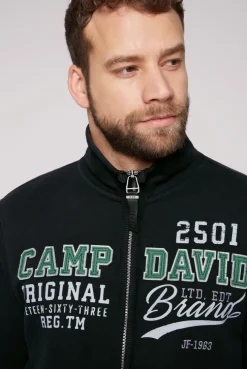 CAMP DAVID & SOCCX Sweatjacke mit Artwork im Retro-Style black Fashion