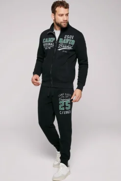 CAMP DAVID & SOCCX Sweatjacke mit Artwork im Retro-Style black Cheap