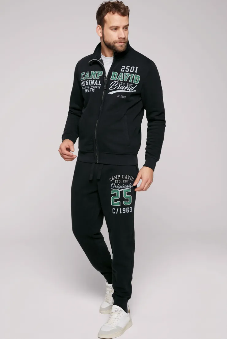 CAMP DAVID & SOCCX Sweatjacke mit Artwork im Retro-Style black Cheap