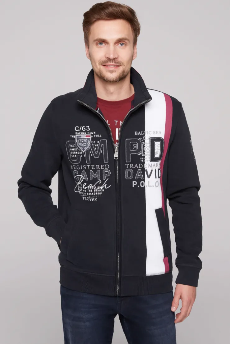 CAMP DAVID & SOCCX Sweatjacke mit Color-Blocking und Artworks blue navy bluenavy Discount