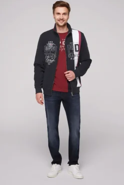 CAMP DAVID & SOCCX Sweatjacke mit Color-Blocking und Artworks blue navy bluenavy Discount