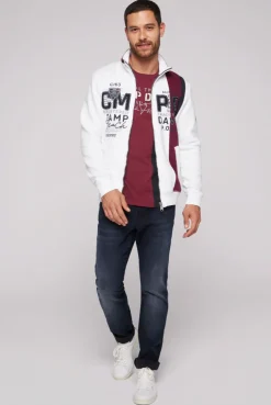 CAMP DAVID & SOCCX Sweatjacke mit Color-Blocking und Artworks opticwhite Discount