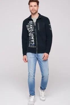 CAMP DAVID & SOCCX Sweatjacke mit tonigen Ripstop-Details blue navy bluenavy Online