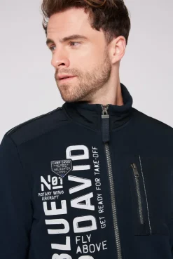 CAMP DAVID & SOCCX Sweatjacke mit tonigen Ripstop-Details blue navy bluenavy Online