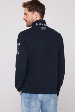 CAMP DAVID & SOCCX Sweatjacke mit tonigen Ripstop-Details blue navy bluenavy Online