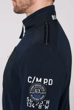 CAMP DAVID & SOCCX Sweatjacke mit tonigen Ripstop-Details blue navy bluenavy Online