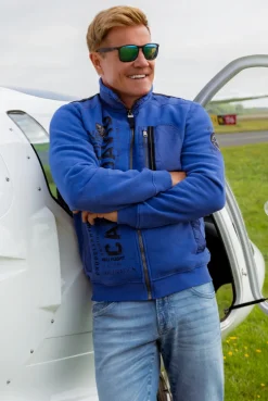 CAMP DAVID & SOCCX Sweatjacke mit tonigen Ripstop-Details strong blue strongblue Cheap