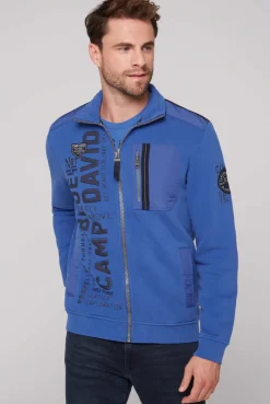 CAMP DAVID & SOCCX Sweatjacke mit tonigen Ripstop-Details strong blue strongblue Cheap