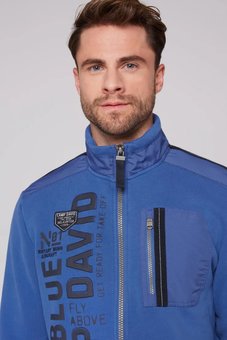 CAMP DAVID & SOCCX Sweatjacke mit tonigen Ripstop-Details strong blue strongblue Cheap