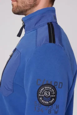 CAMP DAVID & SOCCX Sweatjacke mit tonigen Ripstop-Details strong blue strongblue Cheap