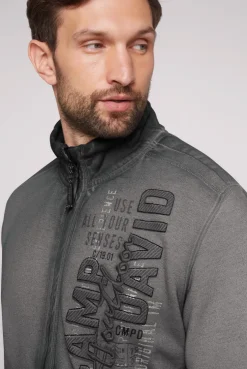 CAMP DAVID & SOCCX Sweatjacke Oil Dyed mit Logo Artworks granite Cheap