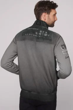 CAMP DAVID & SOCCX Sweatjacke Oil Dyed mit Logo Artworks granite Cheap
