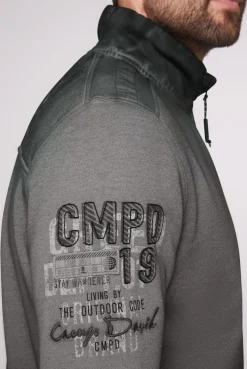 CAMP DAVID & SOCCX Sweatjacke Oil Dyed mit Logo Artworks granite Cheap