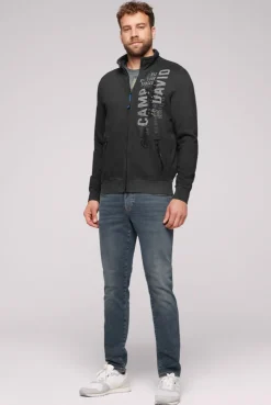 CAMP DAVID & SOCCX Sweatjacke Oil Dyed mit Logo Artworks black Cheap