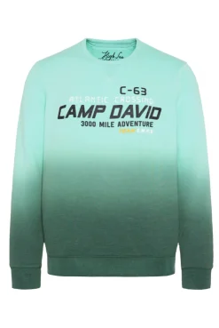 CAMP DAVID & SOCCX Sweatshirt Dip Dye mit Puff-Print flash aqua | 4XL flashaqua Discount