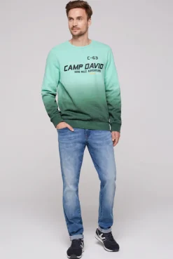 CAMP DAVID & SOCCX Sweatshirt Dip Dye mit Puff-Print flash aqua | 4XL flashaqua Discount