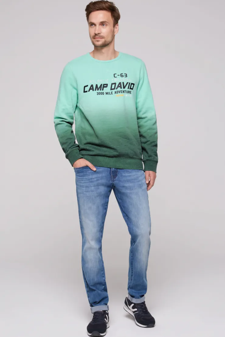 CAMP DAVID & SOCCX Sweatshirt Dip Dye mit Puff-Print flash aqua | 4XL flashaqua Discount