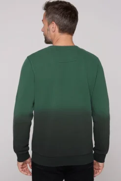 CAMP DAVID & SOCCX Sweatshirt Dip Dye mit Puff-Print dark green darkgreen Best Sale