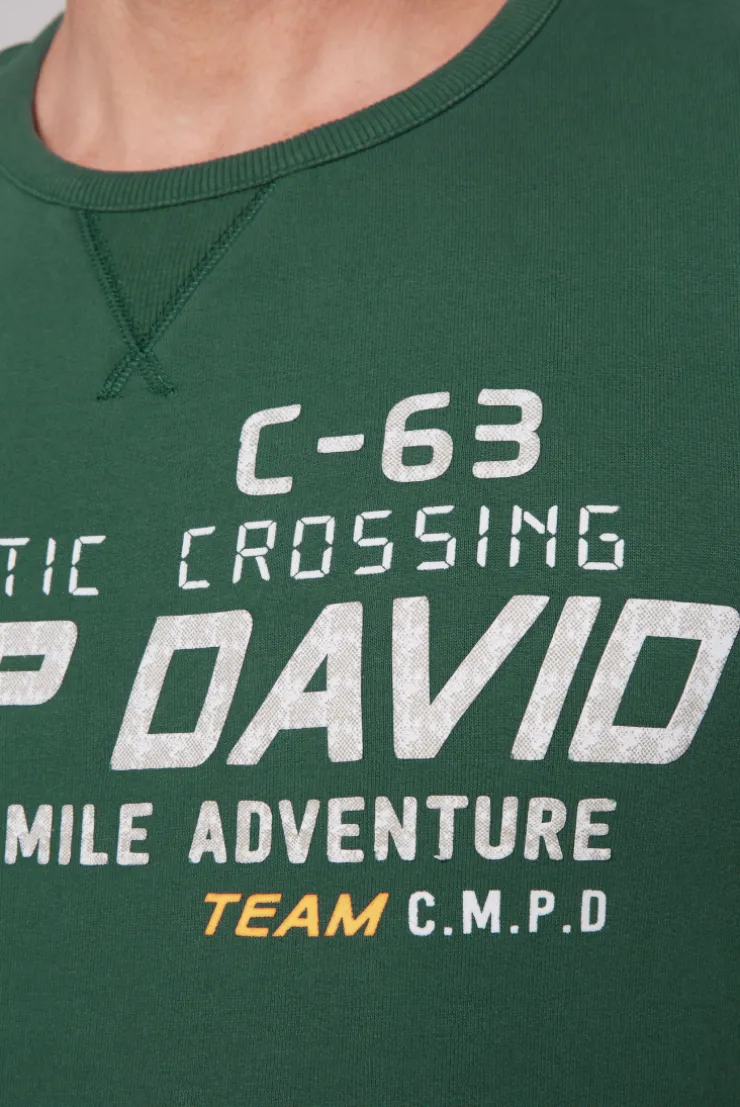 CAMP DAVID & SOCCX Sweatshirt Dip Dye mit Puff-Print dark green darkgreen Best Sale