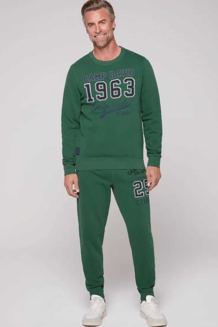 CAMP DAVID & SOCCX Sweatshirt mit Artwork im Retro-Style raw green rawgreen Best Sale